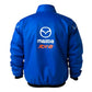 Blue jacket with Mazda RX-8 logo on a white background