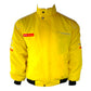 Yellow jacket with Mazda logo on a white background