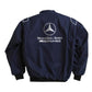 Navy blue jacket with Mercedes-Benz AMG logo on a white background
