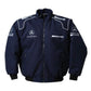 Navy blue jacket with Mercedes-Benz and AMG logos on a white background