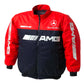 Red and black jacket with AMG and Mercedes-Benz logos on a white background