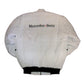 White racing suit with Mercedes-Benz logo on a white background