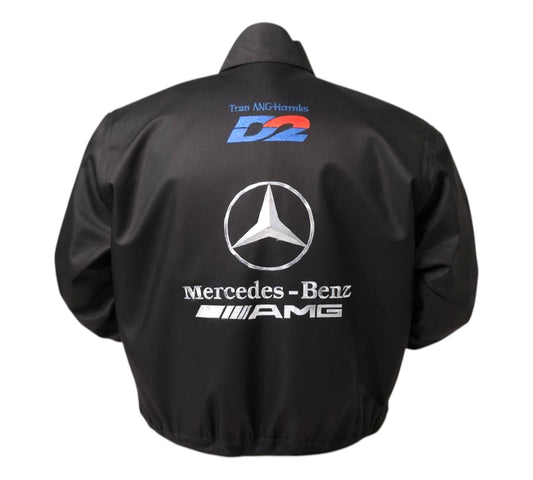 Black jacket with Mercedes-Benz and AMG logos on a white background