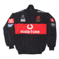 Black racing jacket with Vodafone and other sponsor logos on a white background