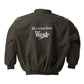 Black jacket with Mercedes-Benz West logo on a white background