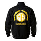 Black jacket with yellow MG Automobili logo on a white background