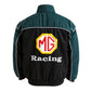 Green and black jacket with MG Racing logo on a white background