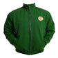 Green jacket with a logo on a white background