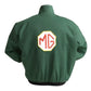 Green jacket with MG logo on a white background