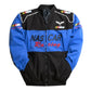 Black and blue racing jacket with 'NASCAR Racing' text on a white background