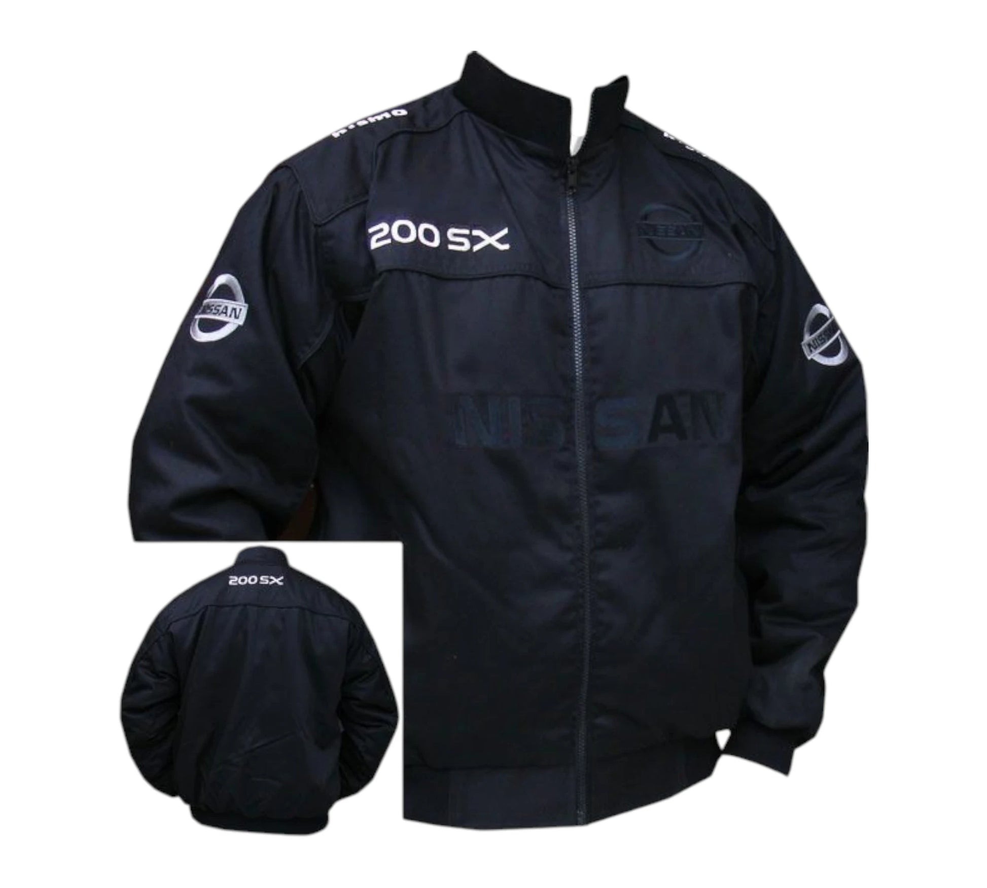 Black jacket with '200SX' branding on a white background