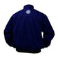 Navy blue jacket with a logo on the chest against a white background
