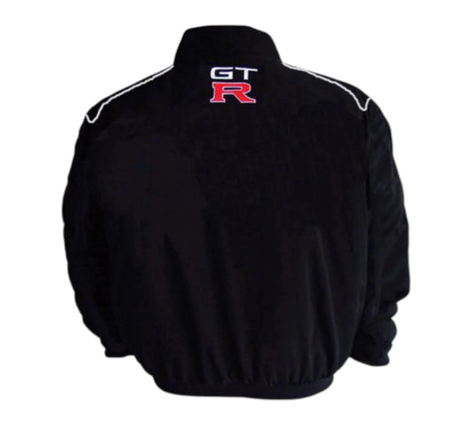 Black jacket with GT R logo on the back against a white background