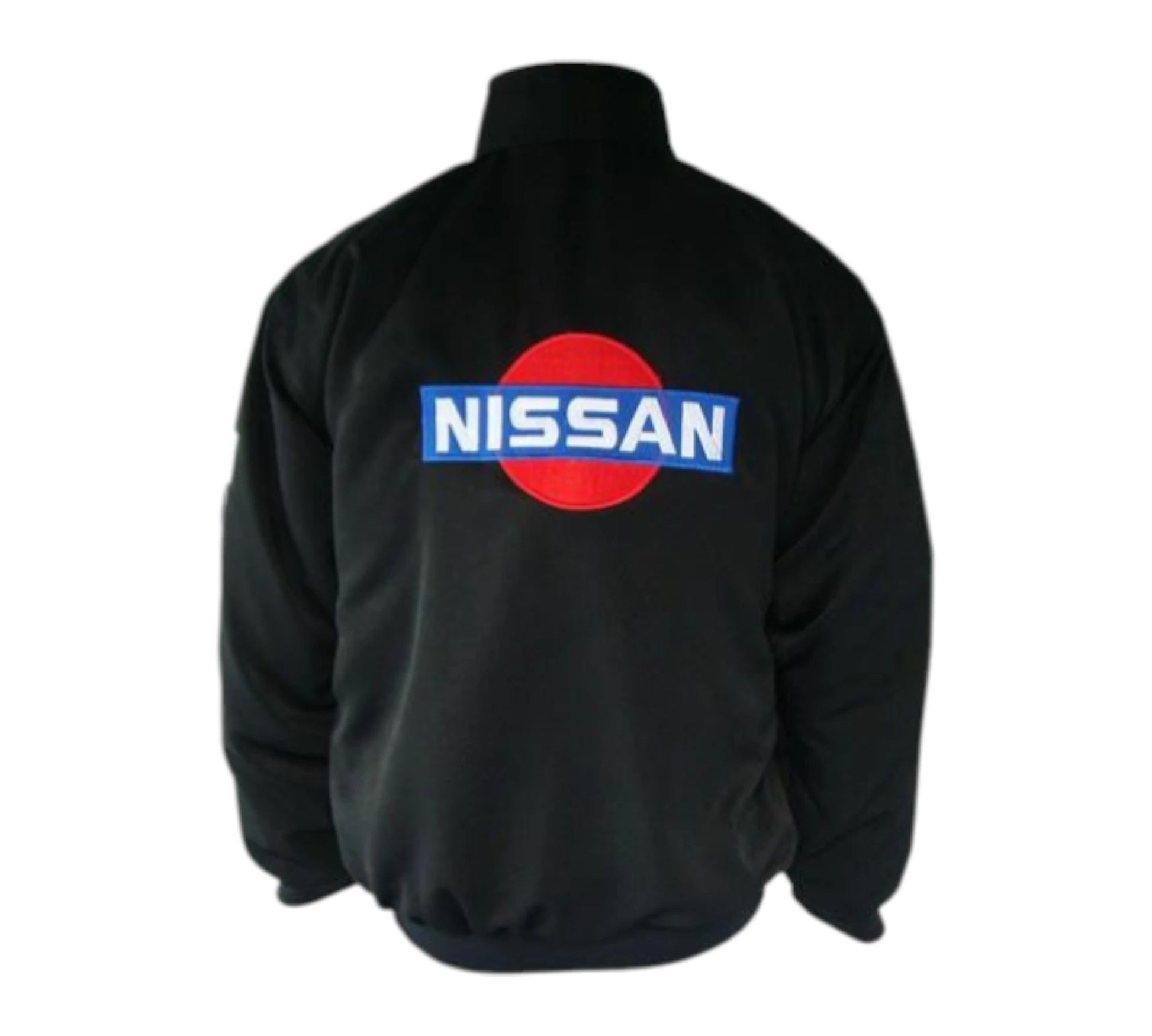 Black jacket with Nissan logo on a white background