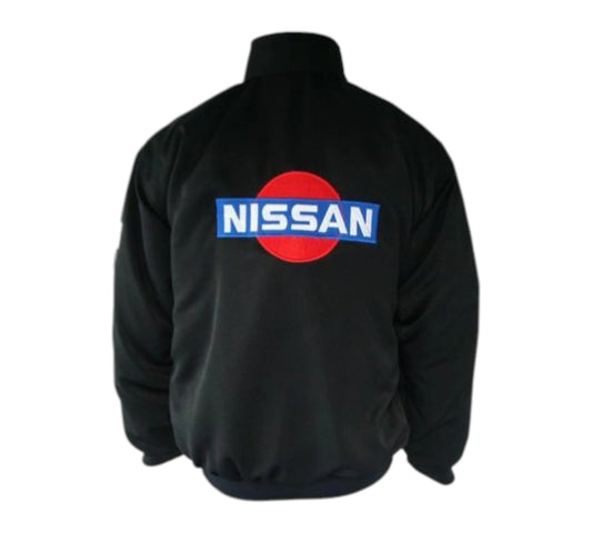 Black jacket with Nissan logo on a white background