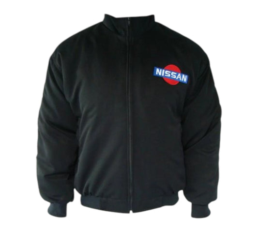 Black jacket with Nissan logo on a white background
