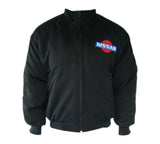 Black jacket with Nissan logo on a white background