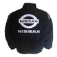 Black jacket with Nissan logo on a white background