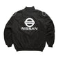 Black jacket with Nissan logo on a white background