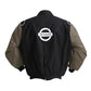 Black and brown jacket with Nissan logo on a white background