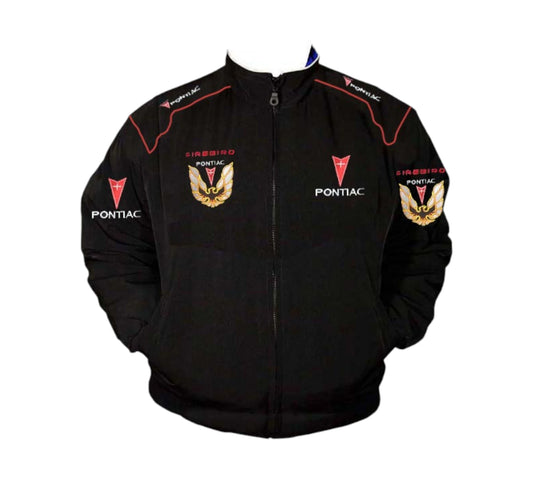 Red Pontiac racing jacket on a white background