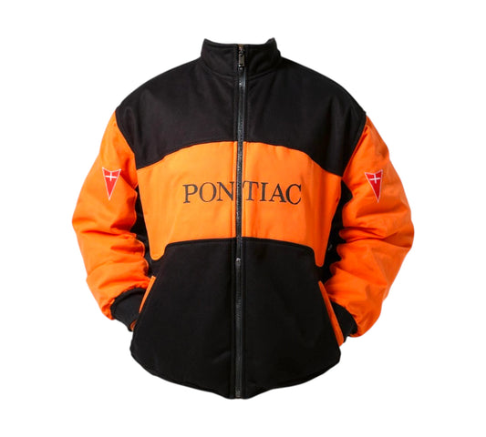 Red jacket with Pontiac Racing logo on a white background
