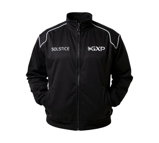Orange and black jacket with 'Solstice' and 'GXP' branding on a white background