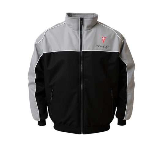 Red and black jacket with 'Pontiac' and 'Solstice' text on a white background