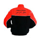 Red and black jacket with 'Pontiac' and 'Solstice' branding on a white background