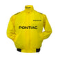 Yellow jacket with 'Pontiac' and 'Solstice' text on a white background