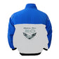 Blue and white jacket with 'Trans Am' and '30th' logo on a white background