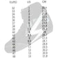 Shoe size chart showing conversions from US to CM with a shoe silhouette.