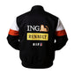 Blue and black jacket with Renault, EIF, and Hanjin logos on a white background