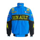 Blue jacket with Renault branding on a white background