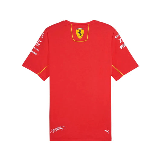 Red sports jersey with Ferrari logo on a white background