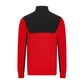 Red and black half-zip sweatshirt on a white background