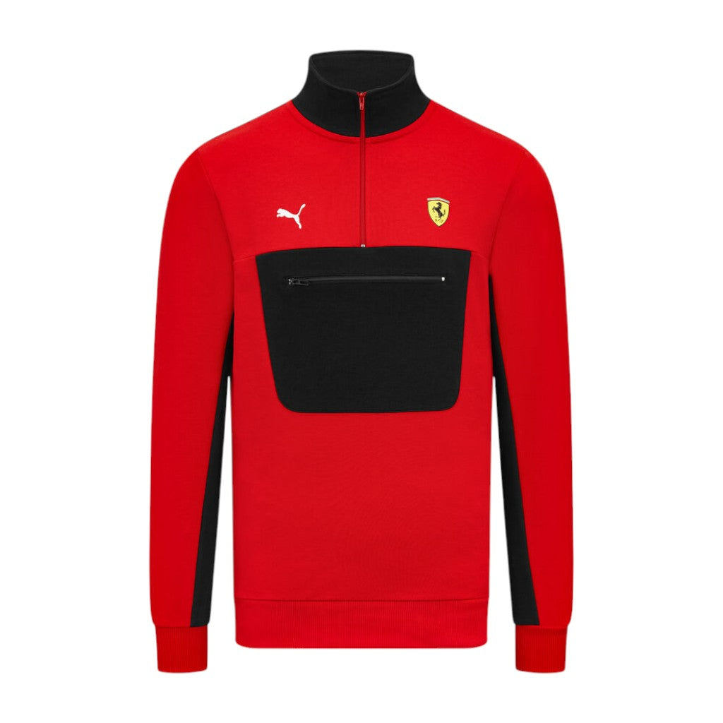 Red and black sweatshirt with Puma and Ferrari logos on a white background
