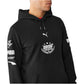 Black hoodie with Puma branding and logos on a white background