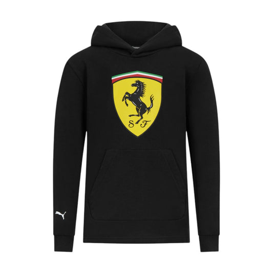 Black hoodie with Ferrari logo on a white background