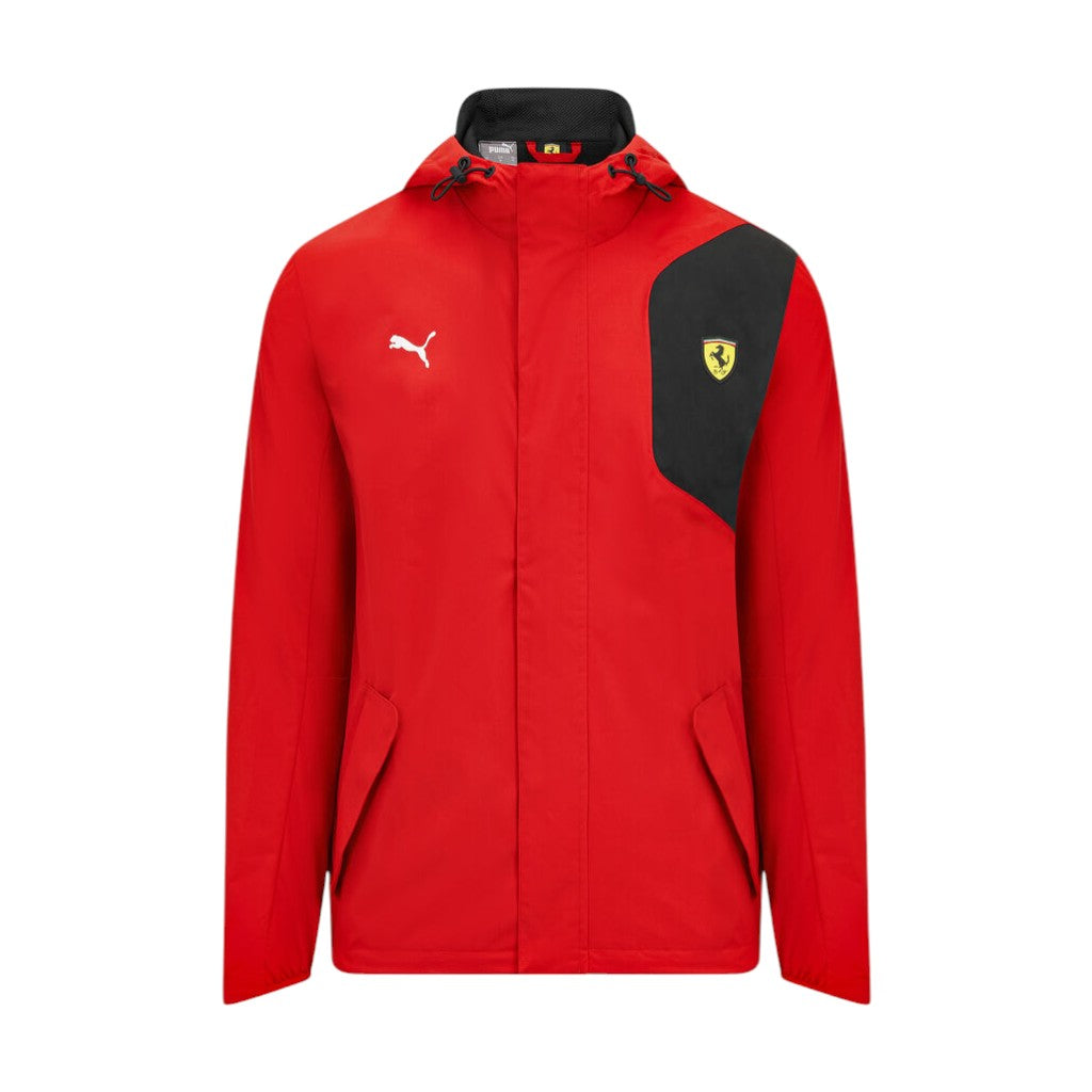 Red and black jacket with Puma and Ferrari logos on a white background