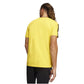 Person wearing a yellow t-shirt on a white background