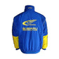 Blue jacket with Subaru World Rally Team logo on a white background