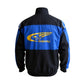 Black and blue jacket with Subaru logo on a white background