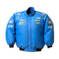 Red jacket with Subaru branding on a white background