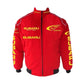 Red jacket with Subaru branding on a white background