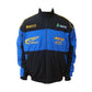 Black and yellow Subaru World Rally Team jacket on a white background