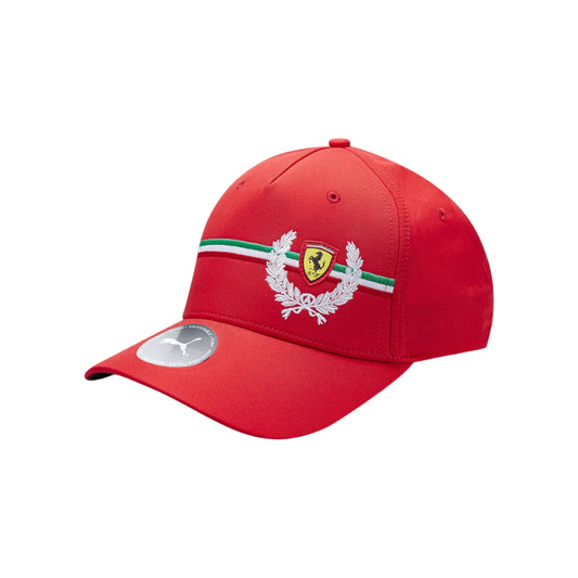 Red cap with Ferrari logo on a white background