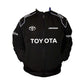 Black jacket with red Toyota logo on a white background