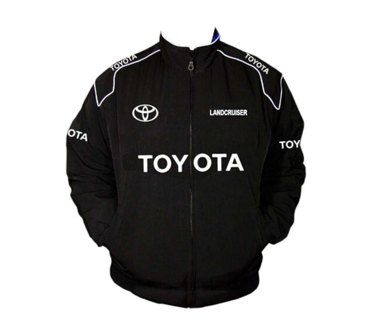 Black jacket with red Toyota logo on a white background
