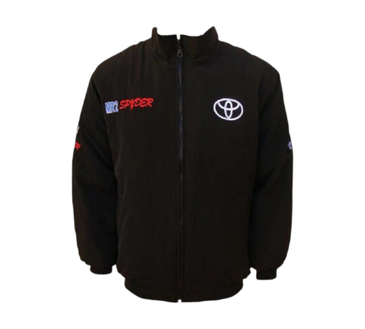 Black jacket with Toyota branding on a white background